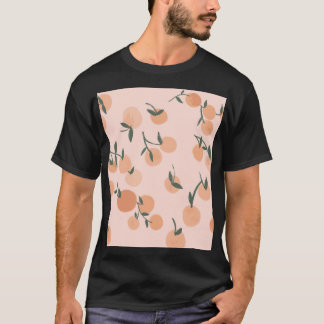 Doodle Art: Orange Cherry Vintage Pattern T-Shirt