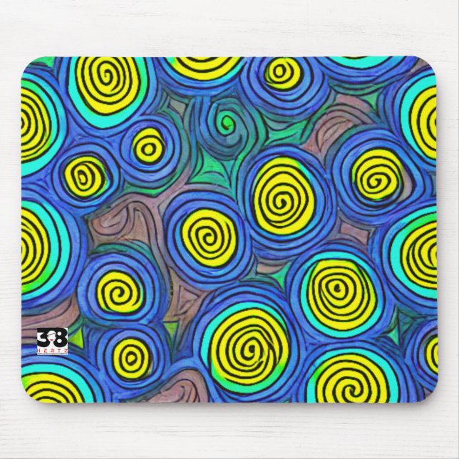 Doodle Art Swirls Mouse Mat (Front)