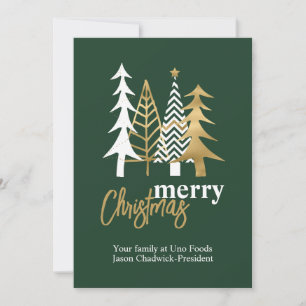 Doodle Art Trees Green Company Christmas Invitation