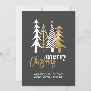 Doodle Art Trees Grey Company Christmas Invitation
