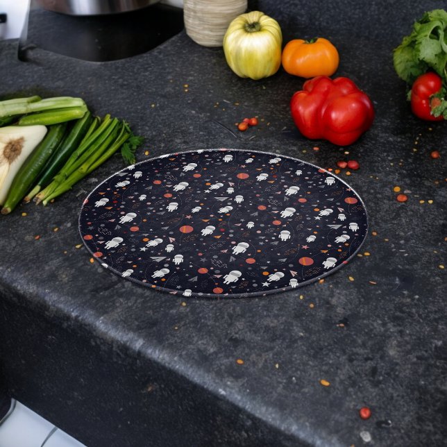 Doodle Astronaut Pattern Cutting Board (Chopping Board)