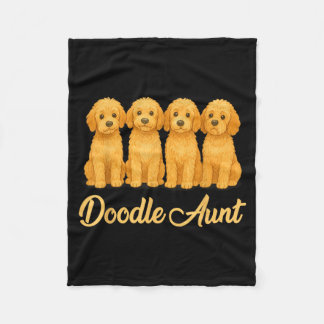 Doodle Aunt Cute Dog Lover Funny Puppy Fleece Blanket