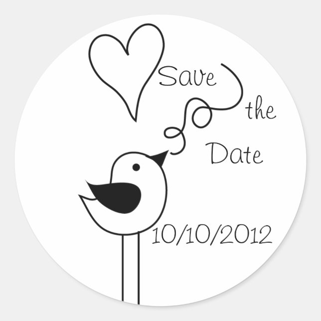 Doodle Bird-Save the Date Stickers (Front)