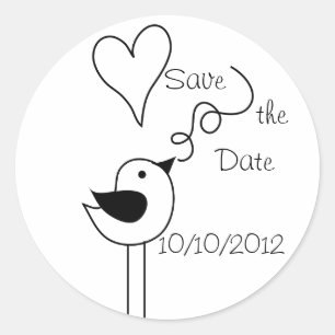 Doodle Bird-Save the Date Stickers