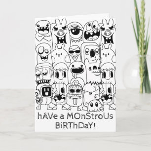 Doodle Birthday Card - Monstrous Birthday