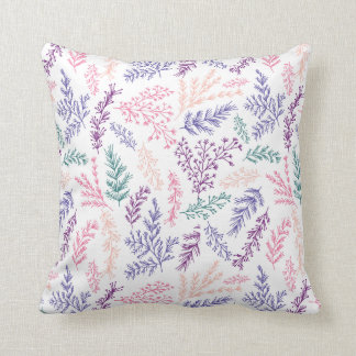 doodle botanical leaves patterned pillow
