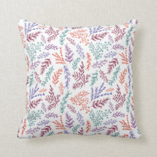 doodle botanical leaves patterned pillow