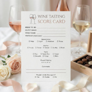 Doodle Bridal Shower Wine Tasting Score Card