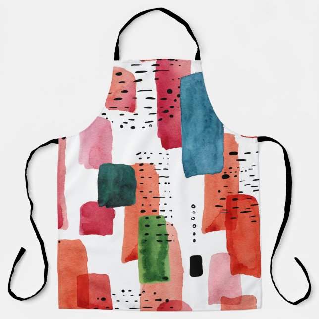 Doodle Brush: Orange Blue Apron (Front)