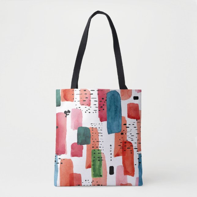 Doodle Brush: Orange Blue Tote Bag (Front)