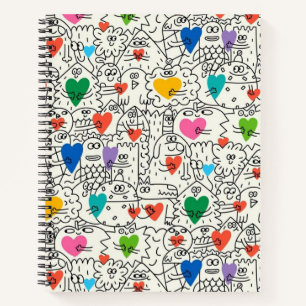 Doodle Buddies & Hearts Notebook
