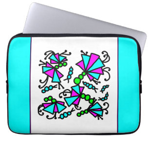 Doodle Bug Flowers Laptop Sleeve