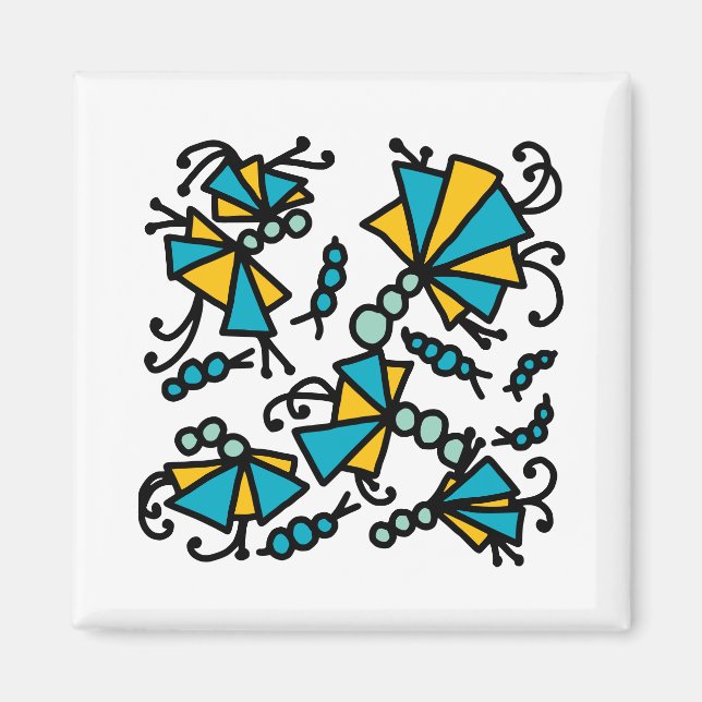 Doodle Bug Flowers Magnet (Front)