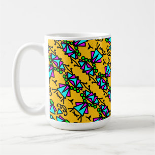 Doodle bug flowers pattern coffee mug