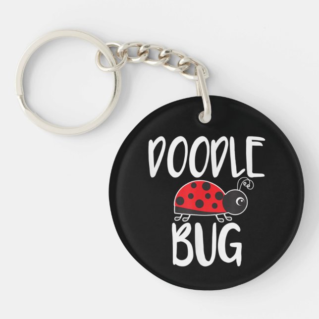Doodle Bug Ladybug Funny Doodle Key Ring (Front)