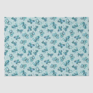 Doodle Bugs Butterflies - turquoise - pattern. Tissue Paper