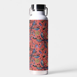 Doodle bugs on coral red water bottle