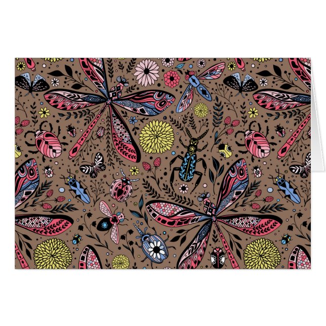 Doodle bugs on mocha brown (Front Horizontal)