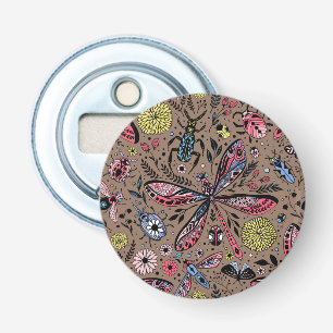 Doodle bugs on mocha brown bottle opener