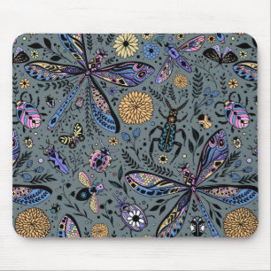Doodle bugs on slater grey mouse mat