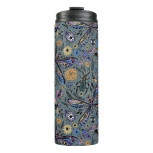 Doodle bugs on slater grey thermal tumbler