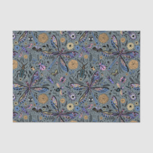 Doodle bugs on slater grey tissue paper