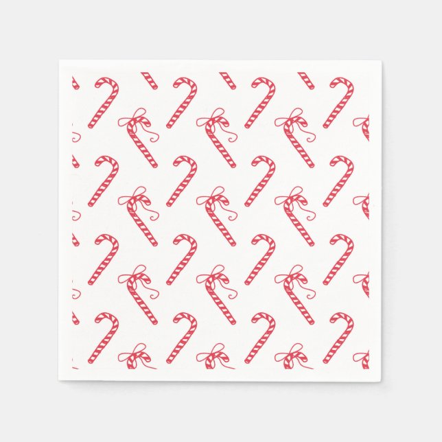 Doodle Candy Cane Pattern Mug Napkin (Front)