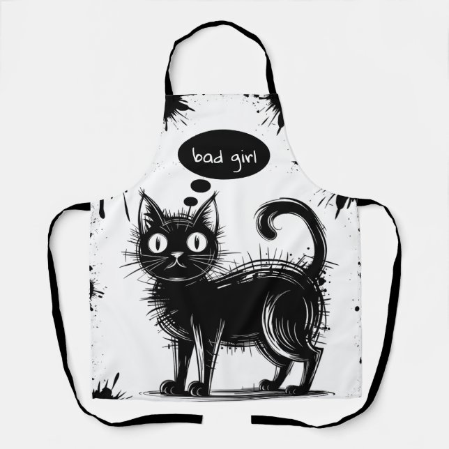 Doodle cat apron (Front)