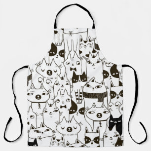 Doodle cats: funny seamless pattern. apron