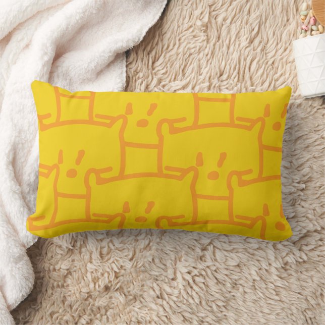 Doodle Cats Lumbar Cushion (Blanket)