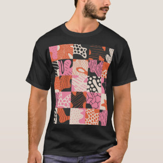 Doodle Cells: Geometric Pattern Design. T-Shirt