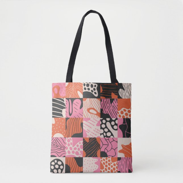 Doodle Cells: Geometric Pattern Design. Tote Bag (Front)