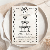 Doodle Champagne Tower Whimsical Bow Wedding