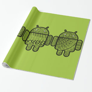 Doodle Characters for the Android™ robot Wrapping Paper