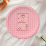 Doodle Cherry Bow Bow Baby Shower Paper Plate<br><div class="desc">Serve up style and charm with our Doodle Hand-Drawn Bow Baby Shower Paper Plates. Featuring a delightful hand-sketched bow design in soft pastel tones, these plates add a whimsical yet elegant touch to your baby shower table setting. Perfectly sized for meals, snacks, or desserts, their sturdy construction ensures durability while...</div>