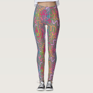 Doodle Colour Beads Grey BG Leggings