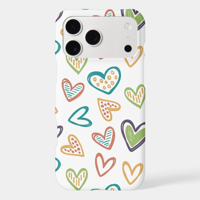 Doodle Colourful Hearts Hand-Drawn Pattern (Back)