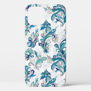 Doodle colourful pastel floral hand draw seamless iPhone 12 case