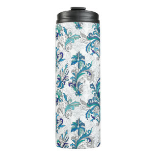 Doodle colourful pastel floral hand draw seamless thermal tumbler