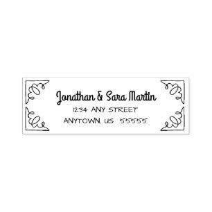 Doodle Corners Return Address Self-inking Stamp