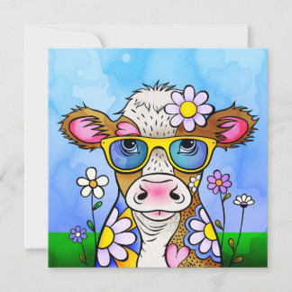 Doodle Cow Portrait Card