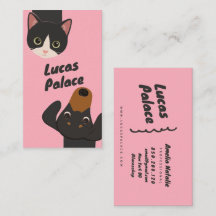 Doodle cute pets business cards