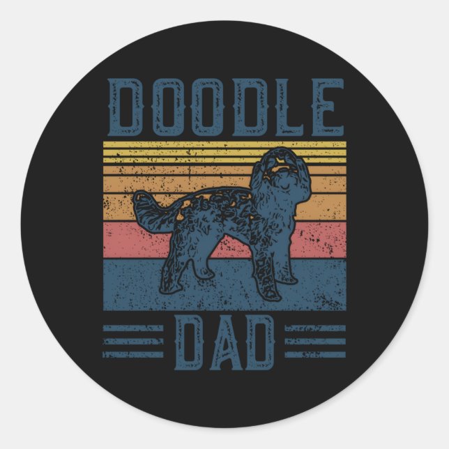 Doodle Dad Aussie Doodle Goldendoodle Classic Round Sticker (Front)