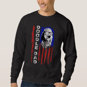 Doodle Dad Goldendoodle Dog American Flag 4th Of J Sweatshirt