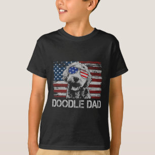 Doodle Dad Goldendoodle Dog American Flag 4th Of J T-Shirt