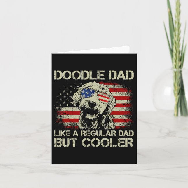 Doodle Dad Goldendoodle Regular Dad But Cooler Ame Card (Front)