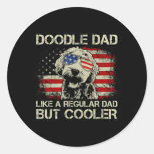 Doodle Dad Goldendoodle Regular Dad But Cooler Ame Classic Round Sticker