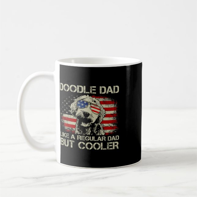 Doodle Dad Like Regular Dad But Cooler Goldendoodl Coffee Mug (Left)