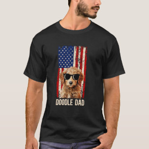 Doodle Dad Of A Goldendoodle Dad US Flag Doodle Fa T-Shirt