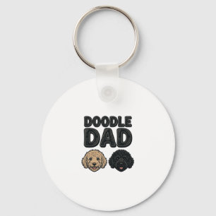 Doodle Dad Vintage Dog Dad Shirt Design_1 Key Ring